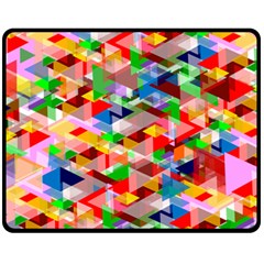 Background Triangle Rainbow Double Sided Fleece Blanket (medium)  by Mariart