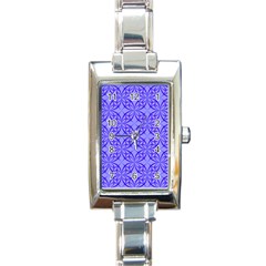 Blue Curved Line Rectangle Italian Charm Watch by Mariart