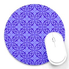 Blue Curved Line Round Mousepads by Mariart