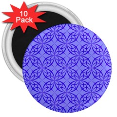 Blue Curved Line 3  Magnets (10 Pack) 