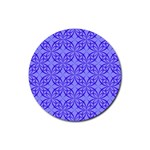 Blue Curved Line Rubber Round Coaster (4 pack)  Front