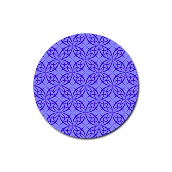 Blue Curved Line Rubber Round Coaster (4 pack) 