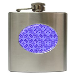 Blue Curved Line Hip Flask (6 Oz) by Mariart