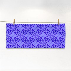 Blue Curved Line Hand Towel by Mariart