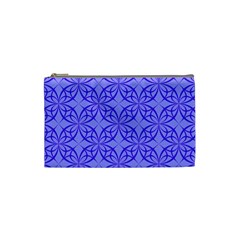 Blue Curved Line Cosmetic Bag (small) by Mariart