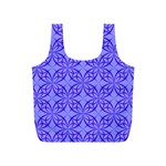 Blue Curved Line Full Print Recycle Bag (S) Back