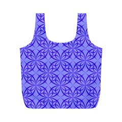 Blue Curved Line Full Print Recycle Bag (m) by Mariart