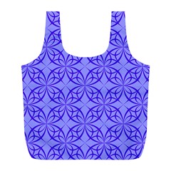 Blue Curved Line Full Print Recycle Bag (l) by Mariart