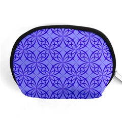 Blue Curved Line Accessory Pouch (medium) by Mariart