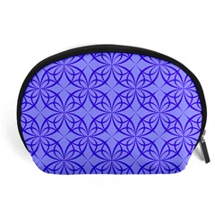 Blue Curved Line Accessory Pouch (large) by Mariart