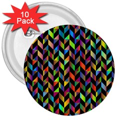 Abstract Geometric 3  Buttons (10 Pack) 