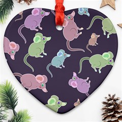 Animals Mouse Ornament (heart) by Mariart