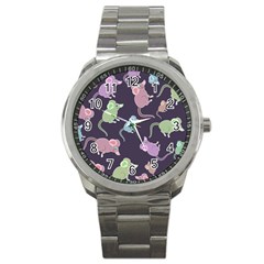 Animals Mouse Sport Metal Watch by Mariart