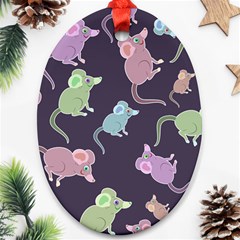 Animals Mouse Oval Ornament (two Sides) by Mariart