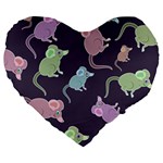 Animals Mouse Large 19  Premium Heart Shape Cushions Front