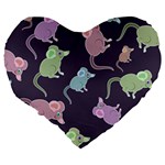 Animals Mouse Large 19  Premium Heart Shape Cushions Back