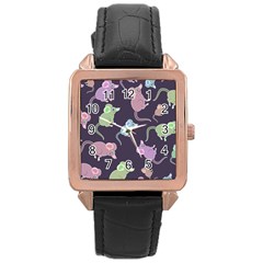 Animals Mouse Rose Gold Leather Watch  by Mariart