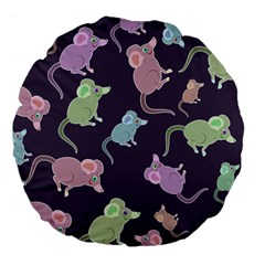 Animals Mouse Large 18  Premium Flano Round Cushions by Mariart