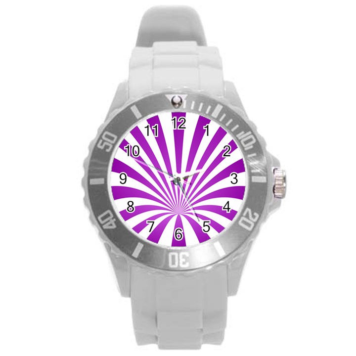 Background Whirl Wallpaper Round Plastic Sport Watch (L)