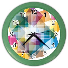 Abstract Background Color Wall Clock by Mariart