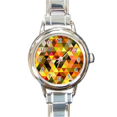 Abstract Geometric Triangles Shapes Round Italian Charm Watch