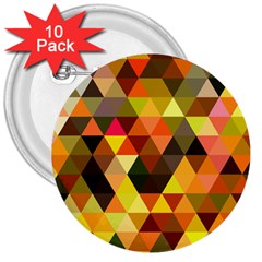 Abstract Geometric Triangles Shapes 3  Buttons (10 Pack) 