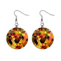 Abstract Geometric Triangles Shapes Mini Button Earrings by Mariart