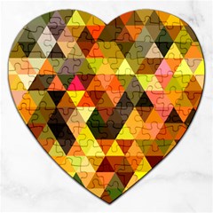 Abstract Geometric Triangles Shapes Jigsaw Puzzle (heart) by Mariart