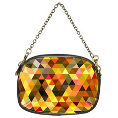 Abstract Geometric Triangles Shapes Chain Purse (two Sides) by Mariart