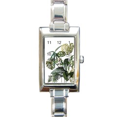 Botanical Illustration Palm Leaf Rectangle Italian Charm Watch by Mariart