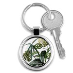 Botanical Illustration Palm Leaf Key Chains (Round)  Front