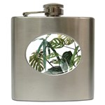 Botanical Illustration Palm Leaf Hip Flask (6 oz) Front