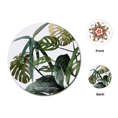 Botanical Illustration Palm Leaf Playing Cards (round) by Mariart