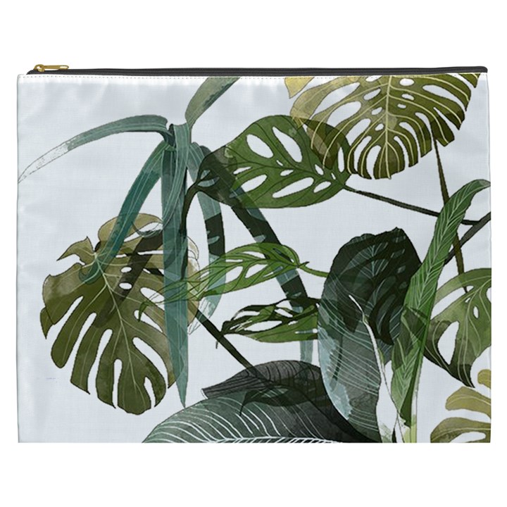 Botanical Illustration Palm Leaf Cosmetic Bag (XXXL)