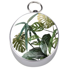 Botanical Illustration Palm Leaf Silver Compasses by Mariart