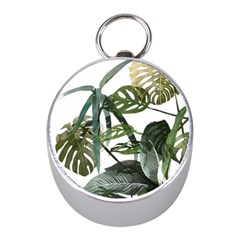 Botanical Illustration Palm Leaf Mini Silver Compasses by Mariart