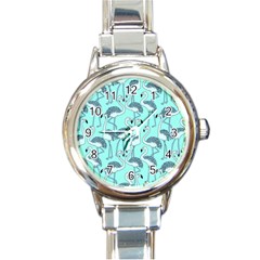 Bird Flemish Picture Round Italian Charm Watch