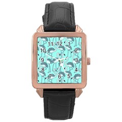 Bird Flemish Picture Rose Gold Leather Watch  by Mariart