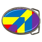 Colorful Red Yellow Blue Purple Belt Buckles Front