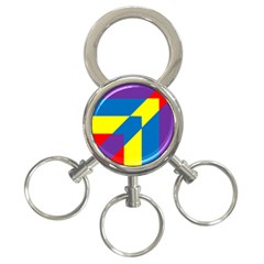 Colorful Red Yellow Blue Purple 3-ring Key Chains by Mariart