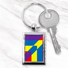 Colorful Red Yellow Blue Purple Key Chains (rectangle)  by Mariart