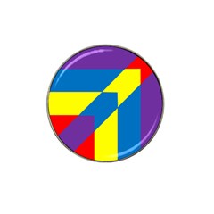 Colorful Red Yellow Blue Purple Hat Clip Ball Marker by Mariart