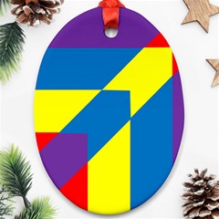 Colorful Red Yellow Blue Purple Oval Ornament (two Sides) by Mariart