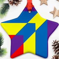 Colorful Red Yellow Blue Purple Star Ornament (two Sides) by Mariart