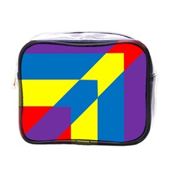 Colorful Red Yellow Blue Purple Mini Toiletries Bag (one Side) by Mariart