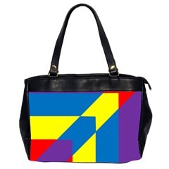 Colorful Red Yellow Blue Purple Oversize Office Handbag (2 Sides) by Mariart