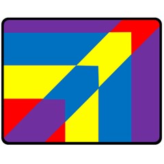 Colorful Red Yellow Blue Purple Fleece Blanket (medium)  by Mariart