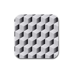 Cube Isometric Rubber Square Coaster (4 Pack)  by Mariart