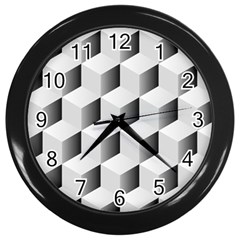 Cube Isometric Wall Clock (black) by Mariart