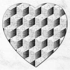 Cube Isometric Jigsaw Puzzle (heart) by Mariart